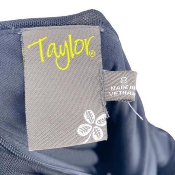 Taylor Stripe Sleeveless Illusion Neckline Fit & Flare Mini Dress Green Size 8 - Picture 9 of 10